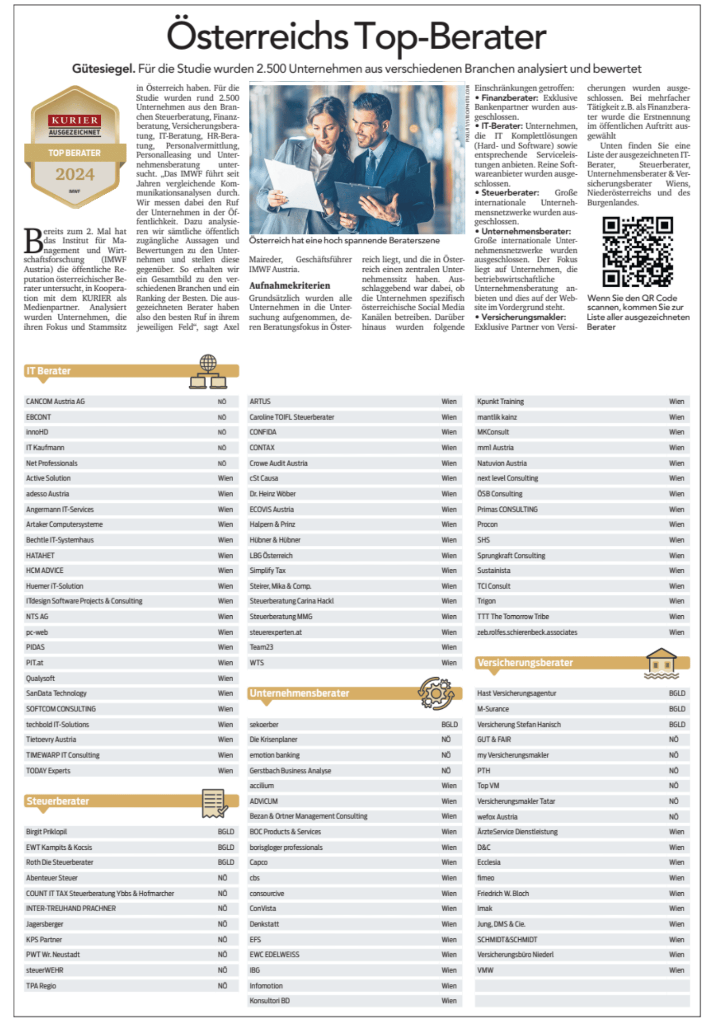 Top-Berater 2024 Kurier